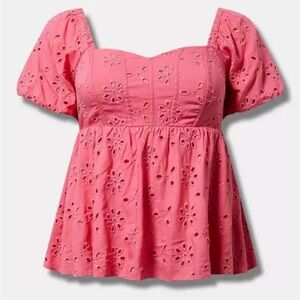 torrid Eyelet Sweetheart Peplum Top